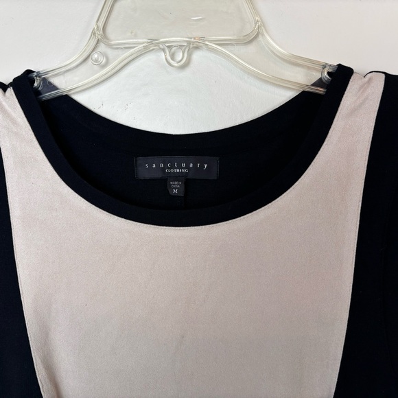 FINAL SALE-Sanctuary Clothing--sueded look -black & cream color-block body con… - Picture 5 of 10